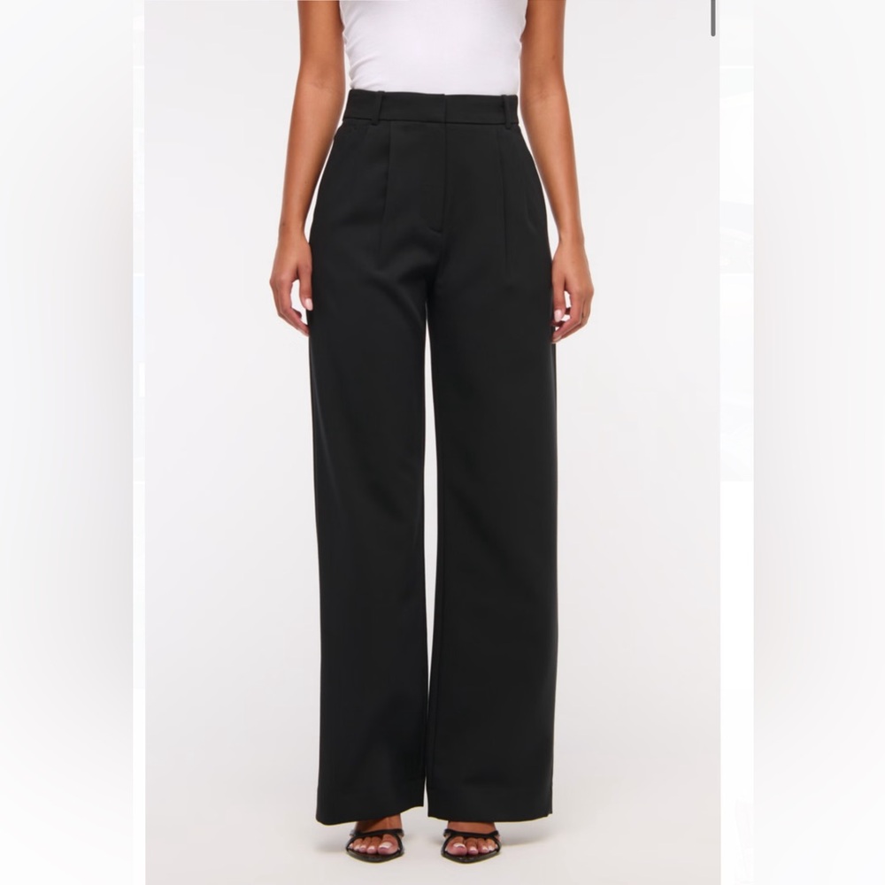 A&F Sloane Tailored Wide Leg Pant - Abercrombie Trousers Curve Love NEW